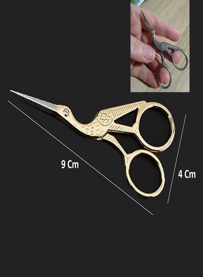 Naivete Imported Retro Gold Plated Crane Sewing Tailoring Scissors 9cm - Image 3